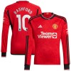 Camiseta de fútbol Manga Larga Manchester United Rashford 10 Primera Equipación 23-24 - Hombre